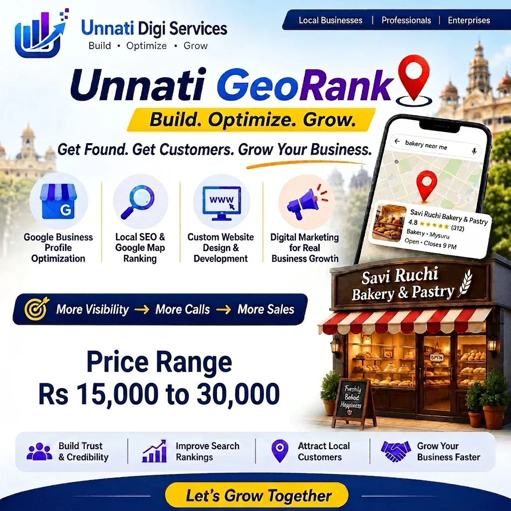 Unnati GeoRank — Google Business Profile optimization, local SEO, website design and digital marketing for real business growth
